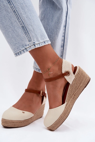 Sandały Espadryle Damskie Na Koturnie Wrangler 20261087-99Q Beżowe